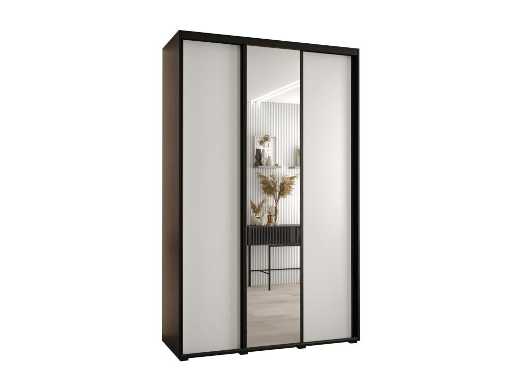 ARMOIRE Chezlova 3 À PORTES COULISSANTES 235.2/160/60 3 portes Noir/Blanc/Noir FEON82646
