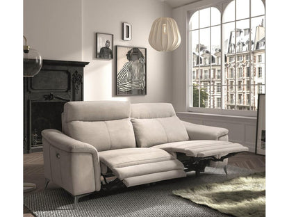 Canapé de relaxation électrique microfibre Chezlova-Couleur Beige clair-3 places Chezlova électrique SFTT21583