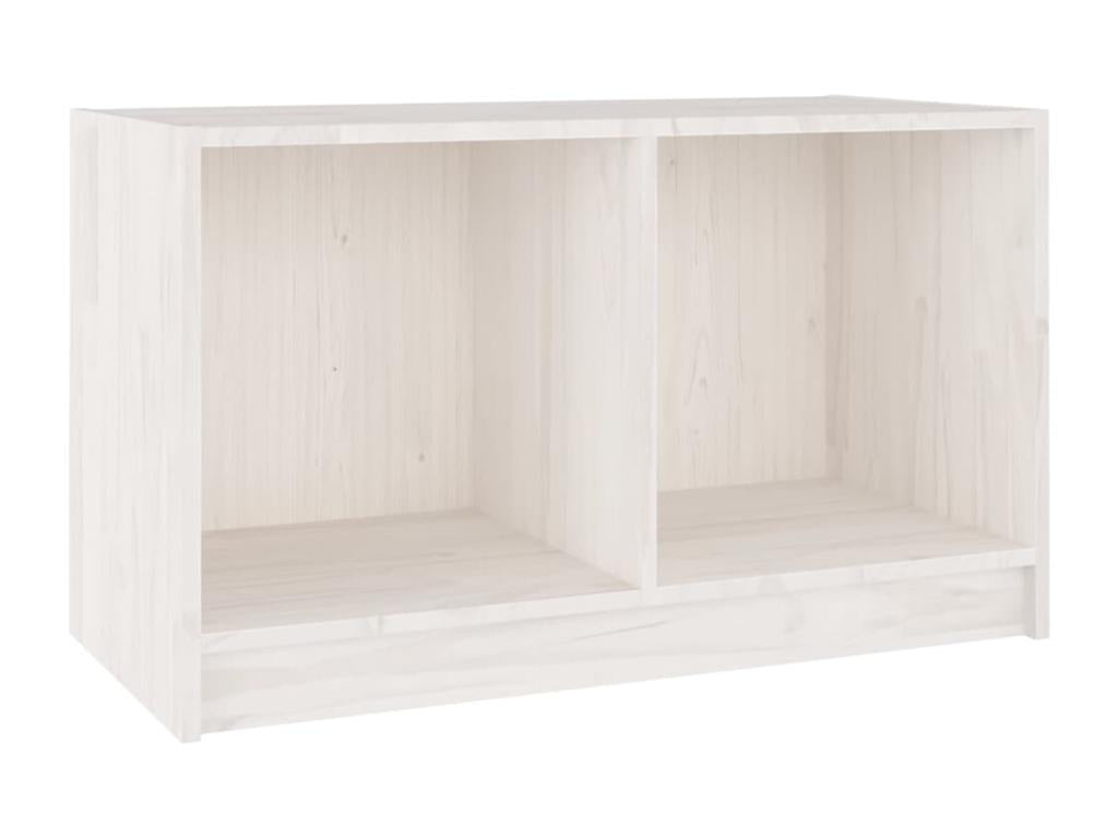 Meuble TV multimédia étagère bois blanc 70x33x42 cm 02 0026176 QURV40960