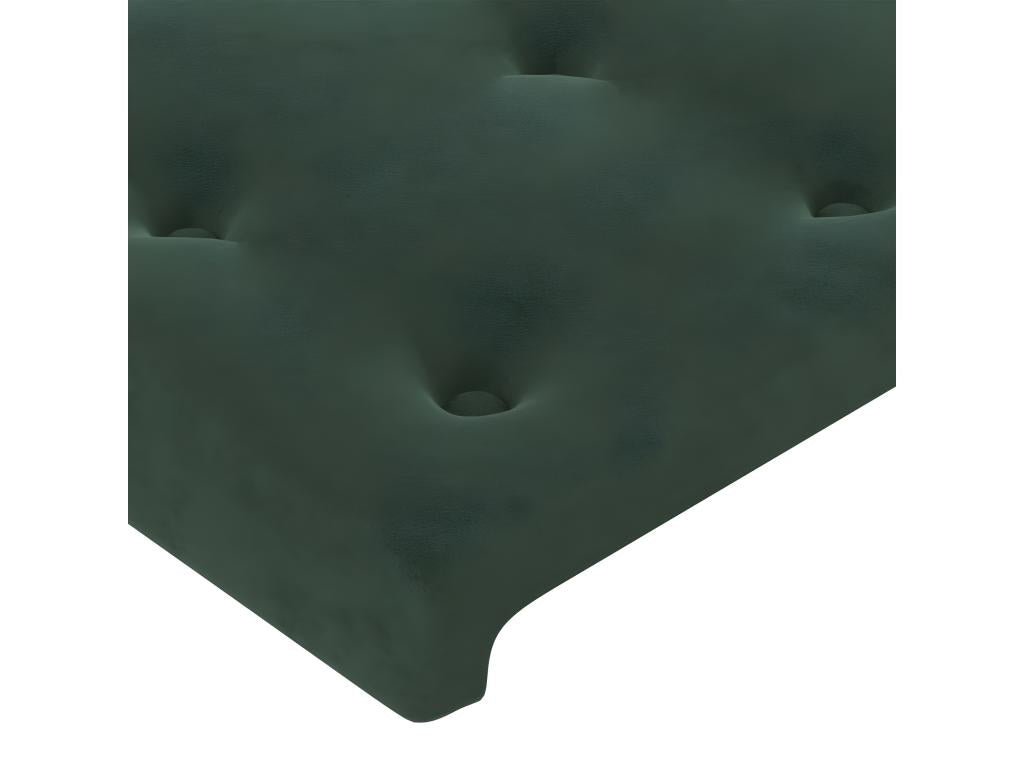 Tête de lit à LED Vert foncé 100x5x78/88 cm Velours GBDS37907