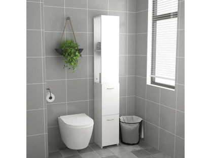 Armoire de bain blanc brillant 25x26,5x170 cm bois d'ingénierie CKUB89013