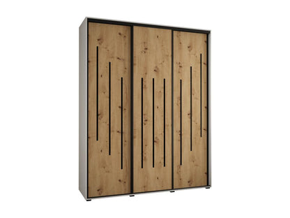 ARMOIRE Chezlova 8 À PORTES COULISSANTES 235.2/200/60 3 portes Blanc/Chezlova/Argent YHGH72587