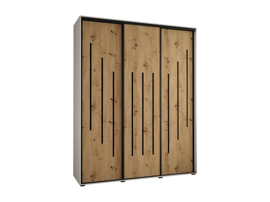 ARMOIRE Chezlova 8 À PORTES COULISSANTES 235.2/200/60 3 portes Blanc/Chezlova/Argent YHGH72587