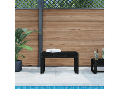 Banc de jardin noir 80x38x45 cm bois massif de pin YGLG71651