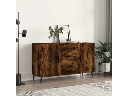 Buffet chêne fumé 100x36x60 cm bois d'ingénierie IQYA79794