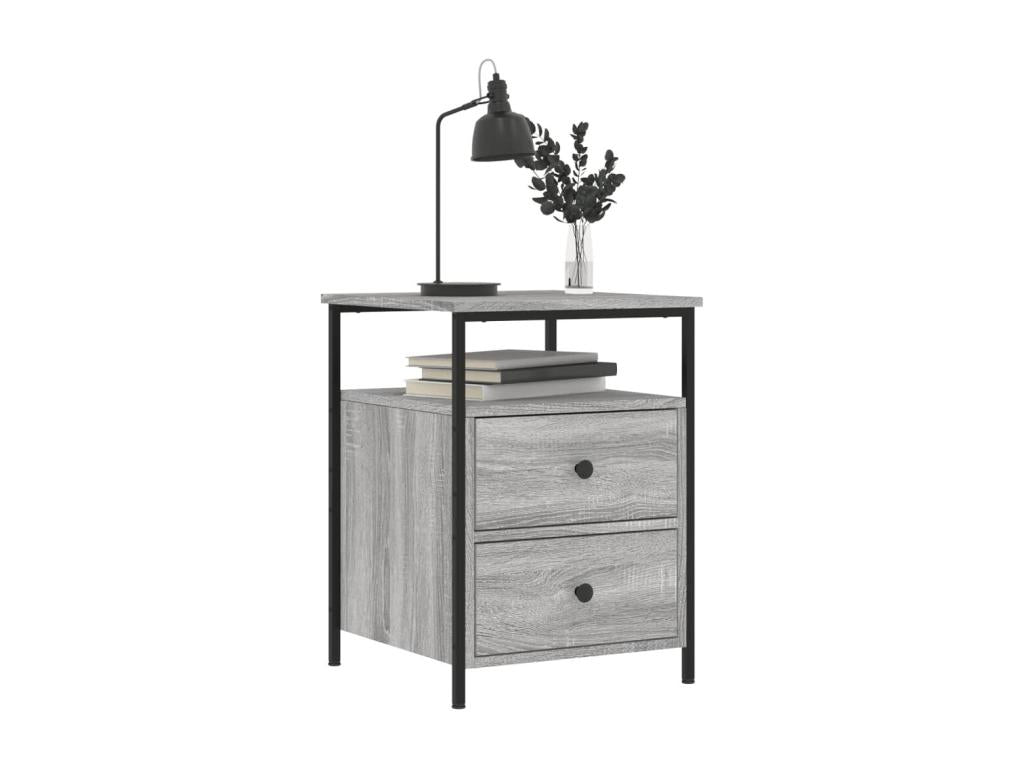 Tables de chevet 2 pièces Chezlova gris 44x45x60cm bois d'ingénierie COSS66603