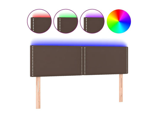 Tête de lit à LED Marron 144x5x78/88 cm Similicuir TKYG53943