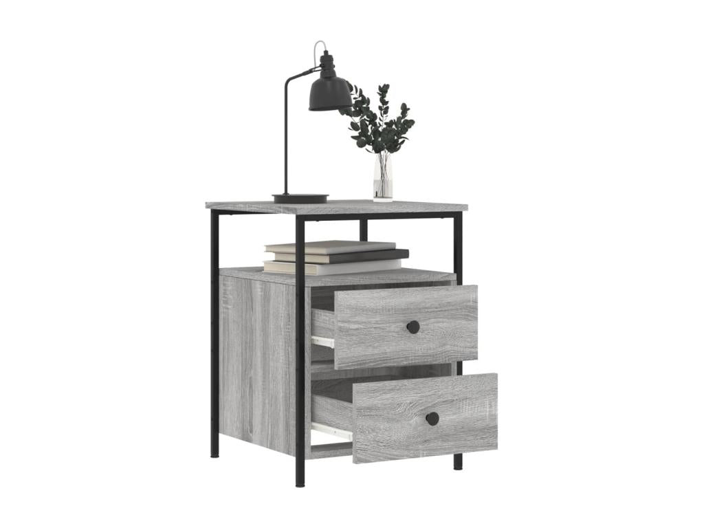 Tables de chevet 2 pièces Chezlova gris 44x45x60cm bois d'ingénierie COSS66603