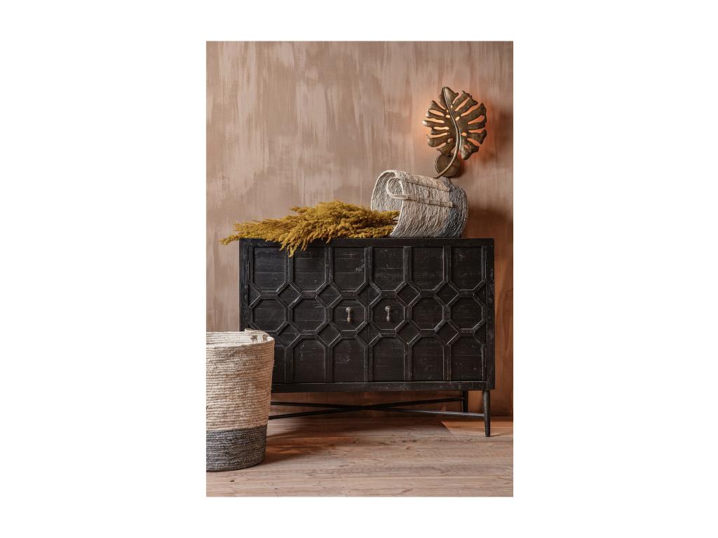 Chezlova - Meuble de rangement en bois noir IHNP55652