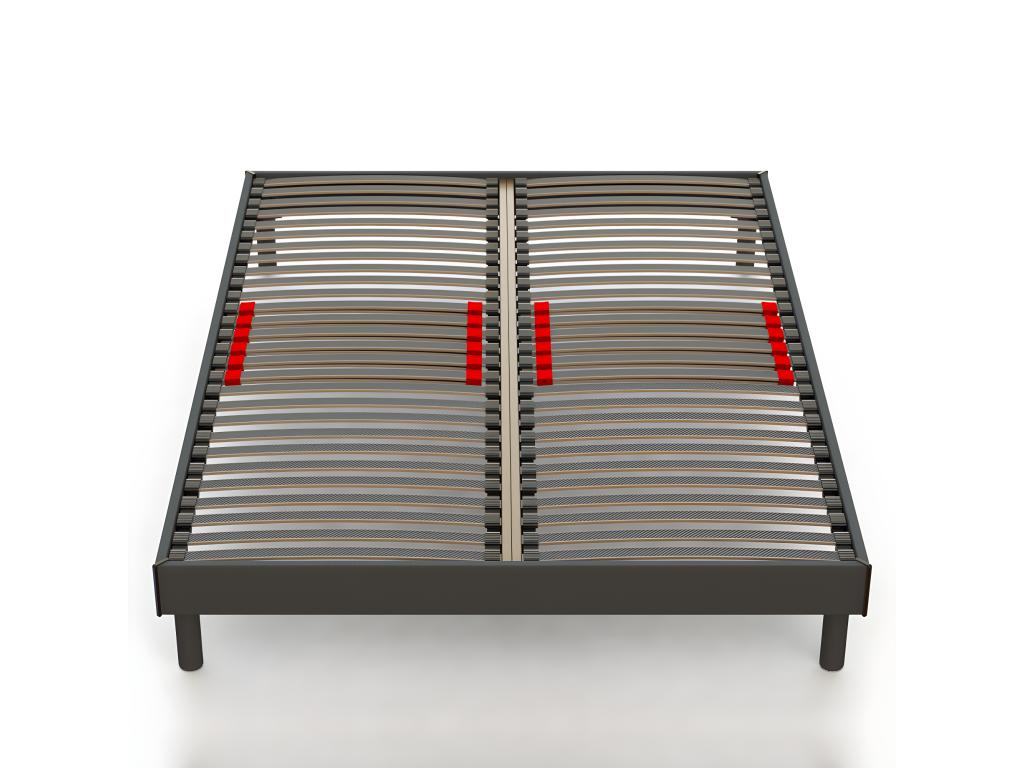 Sommier Chezlova avec curseurs réglables – Gris Anthracite - 140x200 cm FRGK95371