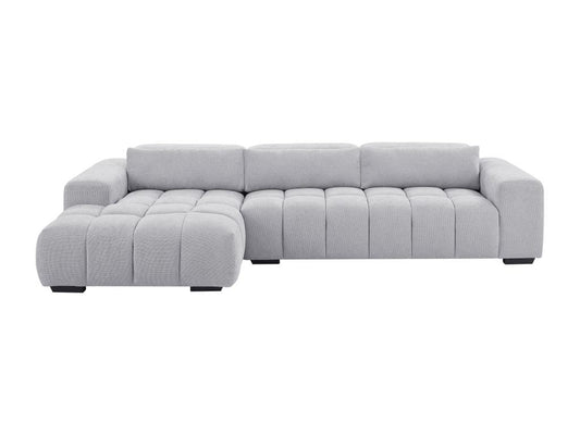 Canapé d'angle gauche en tissu texturé gris Chezlova HTXN49524