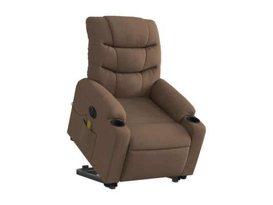 Fauteuil inclinable massant électrique Marron Tissu SGCI54248