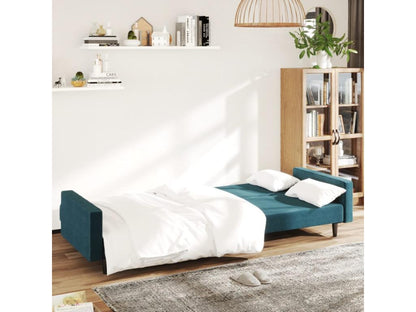 Canapé-lit à 2 places Bleu Velours BXGR41053