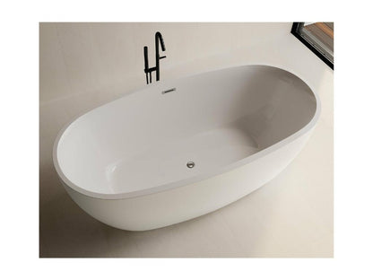 Baignoire îlot design ovale Chezlova blanche 150 cm AUJH56717
