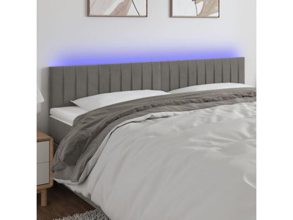 Tête de lit à LED Gris clair 160x5x78/88 cm Velours MKSH93913