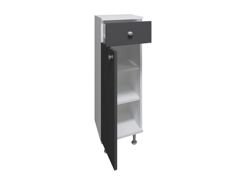 Chezlova Bois Meuble de salle de bain Armoire de salle de bain Midischrank Armoire de salle de bain Tiroir Étagère Nilosi Blanc / Anthracite GCVR49699