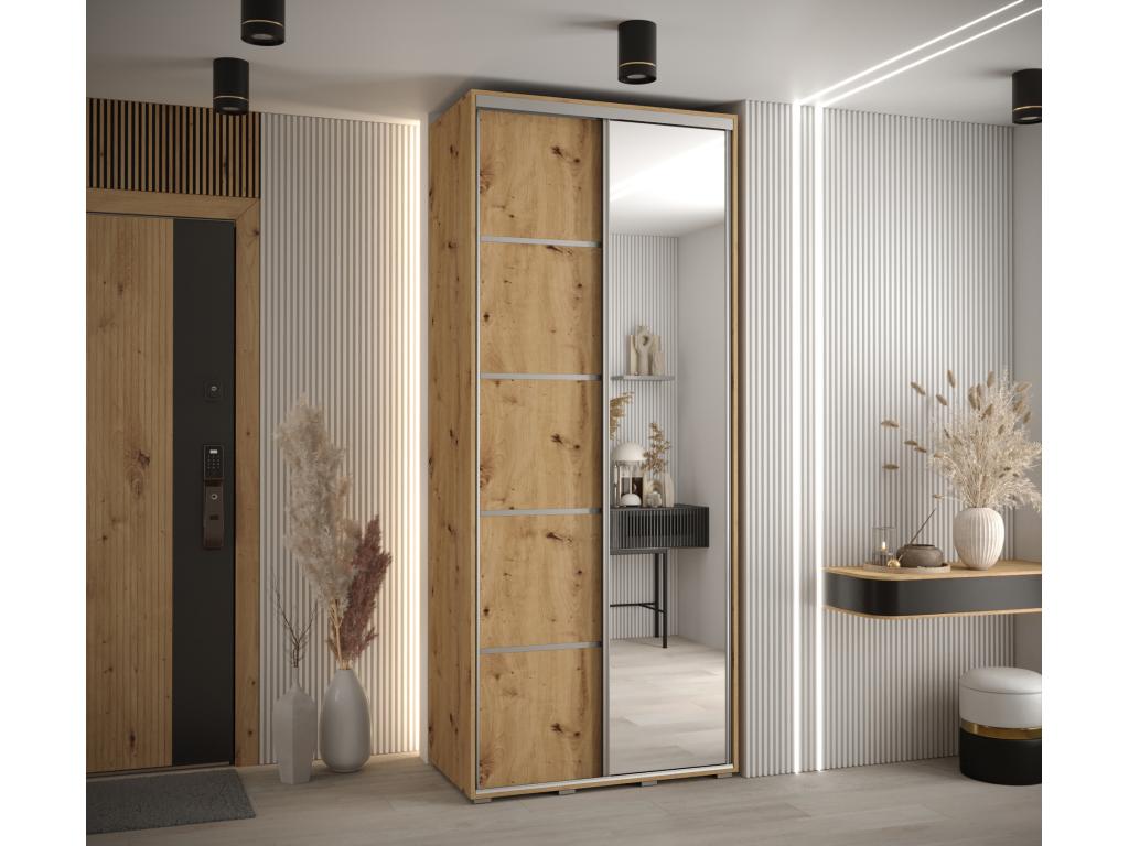 ARMOIRE Chezlova 5 À PORTES COULISSANTES 235.2/100/45 2 portes Chezlova/Argent QUMY68634