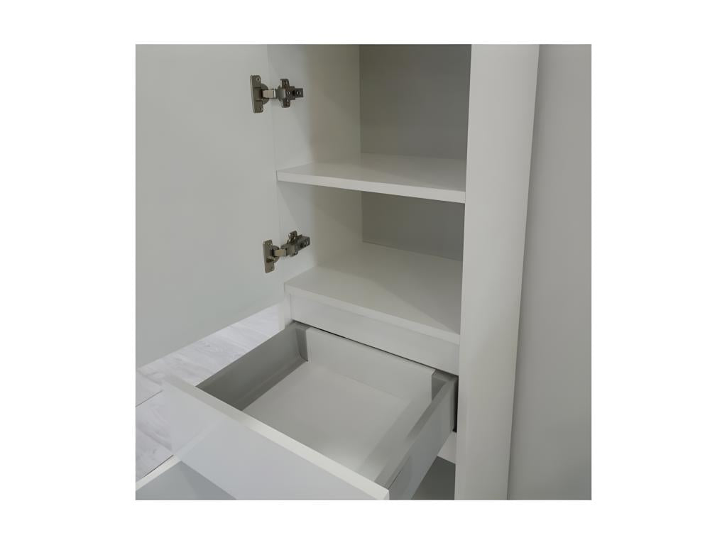 Ensemble sous vasque 1 tiroir 2 portes 80 cm Bois Miroir Colonne - Chezlova OOGB90818