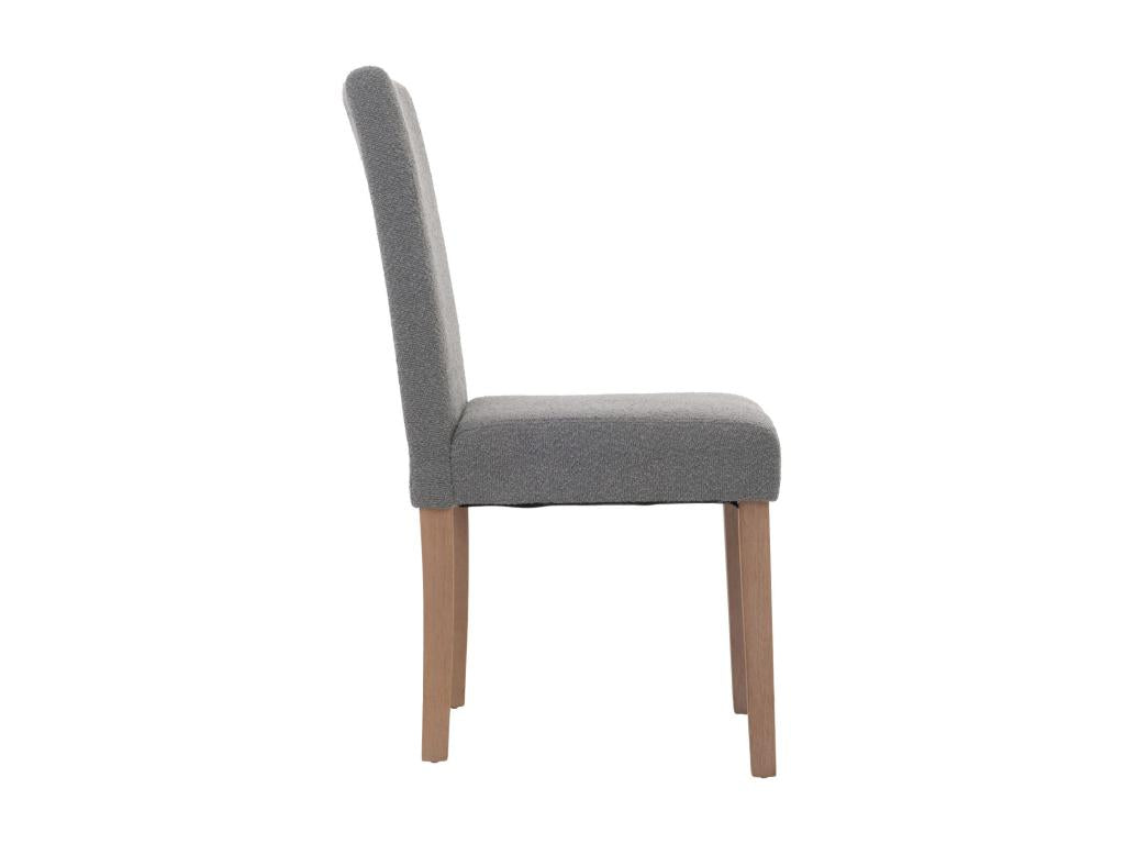 Lot de 2 chaises de salle à manger dossier haut en tissu bouclé gris pieds en bois clairs 04 0007320 VZPN89519