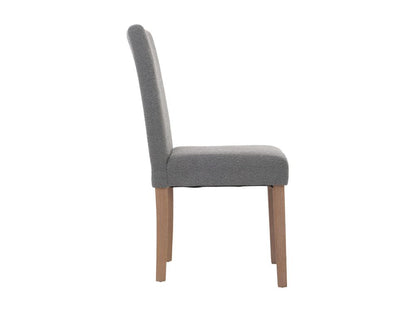 Lot de 2 chaises de salle à manger dossier haut en tissu bouclé gris pieds en bois clairs 04 0007320 VZPN89519