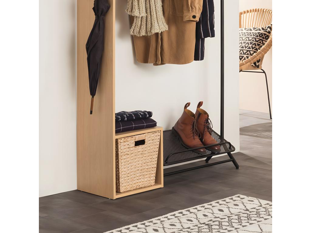 Lot de 2 boites de rangement paniers de rangement en bois Couleuris naturel KSOU74393