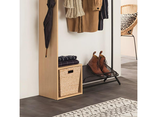 Lot de 2 boites de rangement paniers de rangement en bois Couleuris naturel KSOU74393