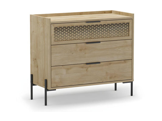 Commode 3 tiroirs et pieds en métal Decohaute - L90 cm WLSY29255