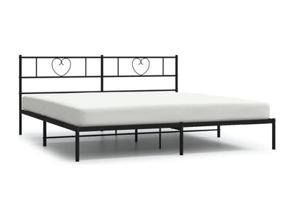 Cadre de lit métal avec tête de lit noir 193x203 CYWE82772