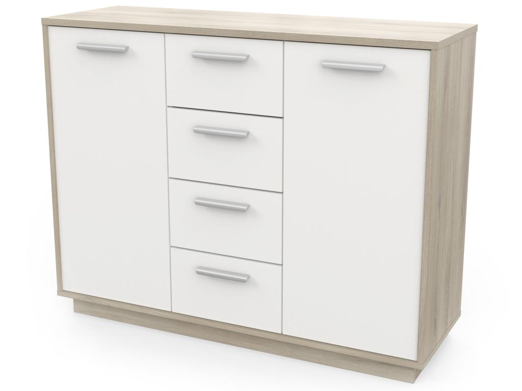 Meuble de rangement Couleuris chêne Chezlova / blanc - longueur 113.1x profondeur 36.3 x hauteur 84.1 cm JJIT94270