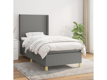 Lit à sommier tapissier avec matelas Gris foncé 80x200 cm Tissu WLRH26290