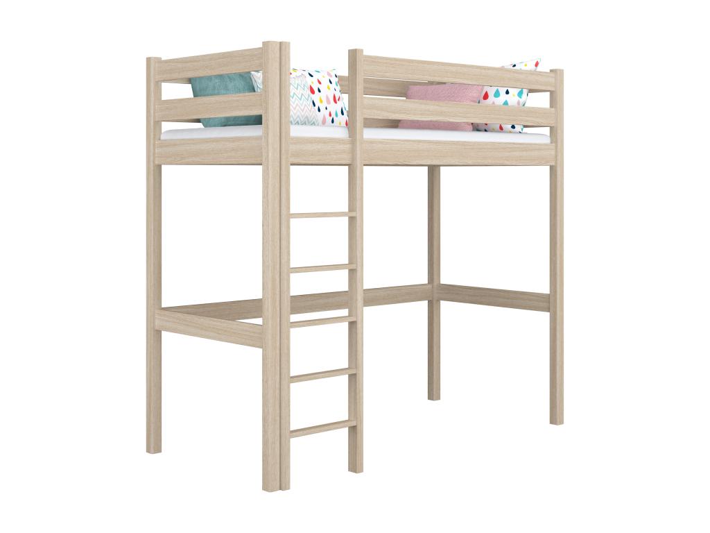 Lit mezzanine en chêne N05 Chêne Blanchi 80x200 MPSP90529