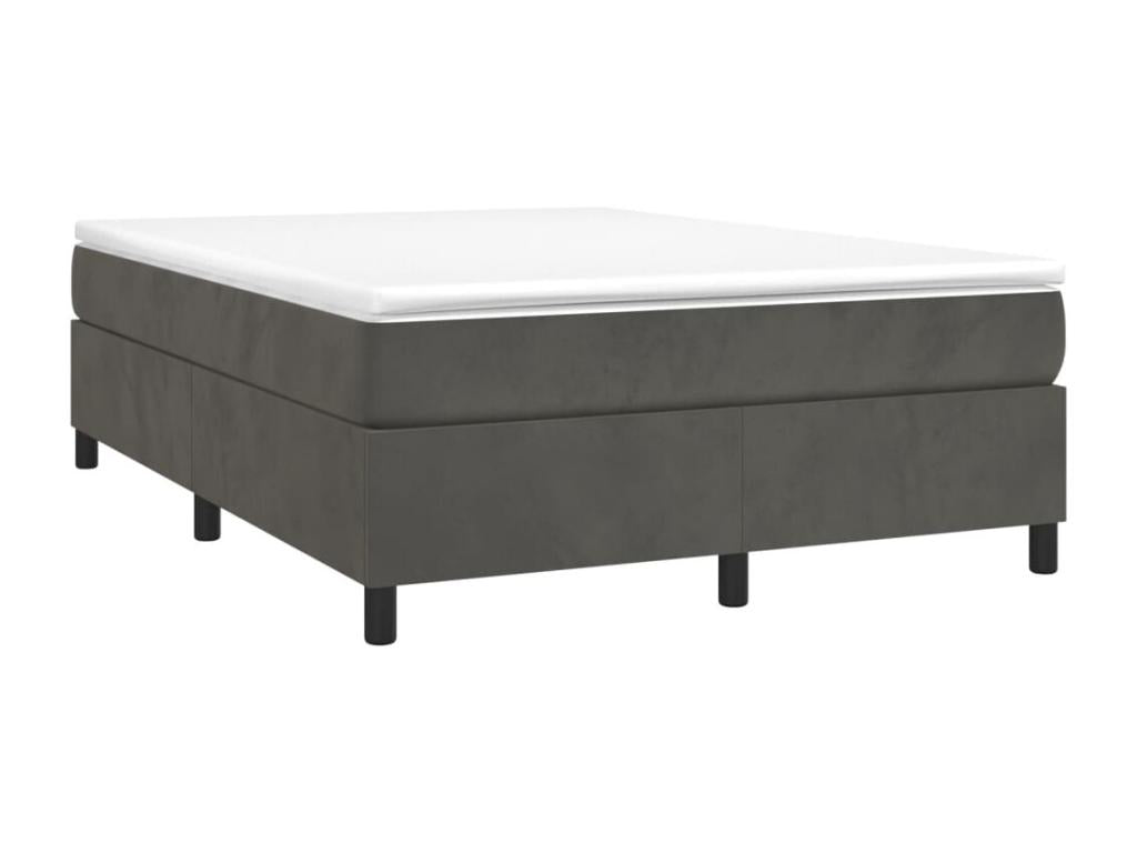 Cadre de lit sans matelas gris foncé 140x190 cm velours ZHVJ04323