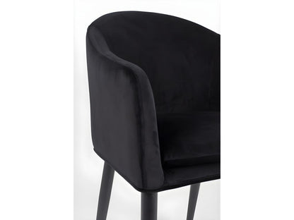 Chezlova - Fauteuil de table design en velours Couleur - Noir REKI38872