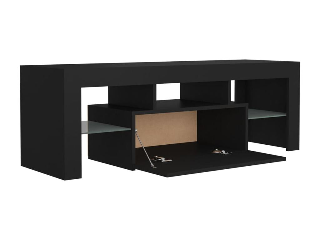 Meuble TV avec Chezlovaères LED noir 120x35x40 cm DZAZ87086