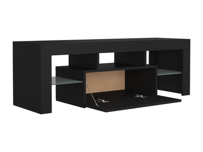 Meuble TV avec Chezlovaères LED noir 120x35x40 cm DZAZ87086