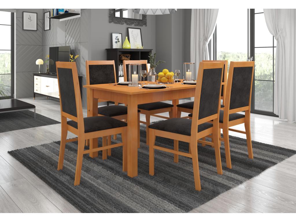 Chaise bois clair de hêtre et tissu Chezlova-Tissu 27111 HIPV22159