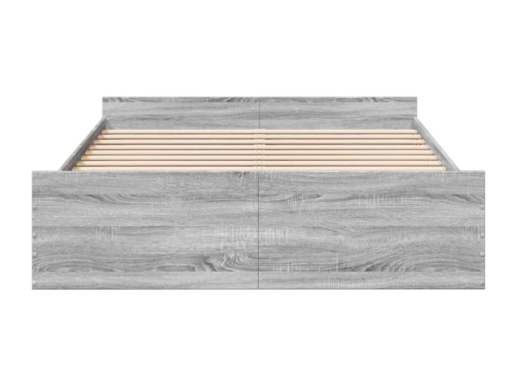 Cadre de lit avec tiroirs sans matelas Chezlova gris 140x200 cm HQJY55487
