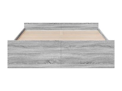 Cadre de lit avec tiroirs sans matelas Chezlova gris 140x200 cm HQJY55487